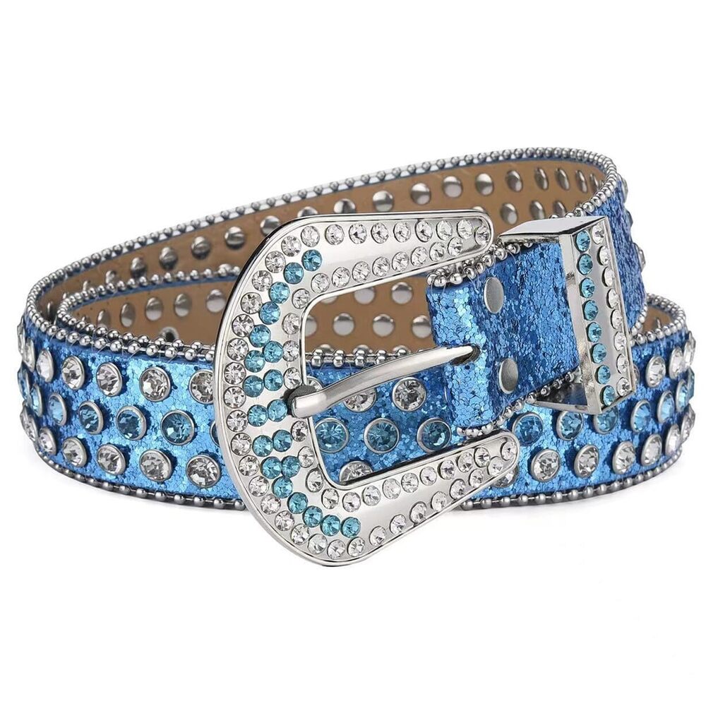 5883 Rhinestone Cowboy Belts For Western Women Men Cowgirl Bling Fashion